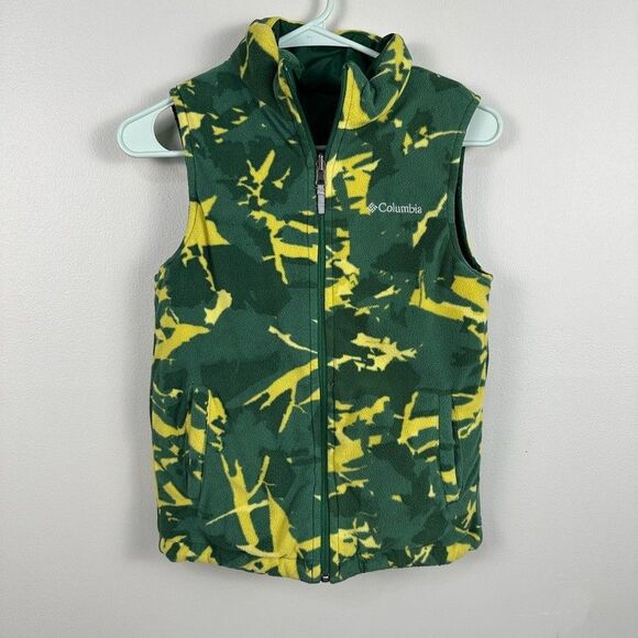 Columbia Other - Columbia Boys Medium 10-12 Reversible Puffer Vest Green Camo Fleece Warm